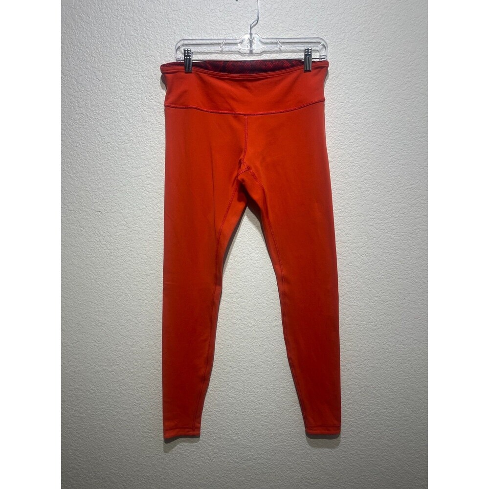 Lululemon Leggings Womens‎ 6 Red Stretch Logo Skinny Leg Pull On Yoga Workout